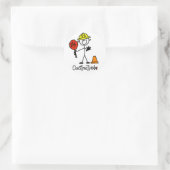 Bauarbeiter-Strichmännchen Runder Aufkleber (Tasche)