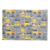 Bauarbeiter Tipper Truck Digger Muster Kissenbezug (Rückseite)