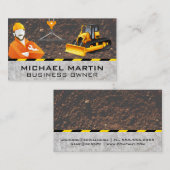 Bauarbeiter und Fahrzeug | Gebäude Visitenkarte (Vorne/Hinten)