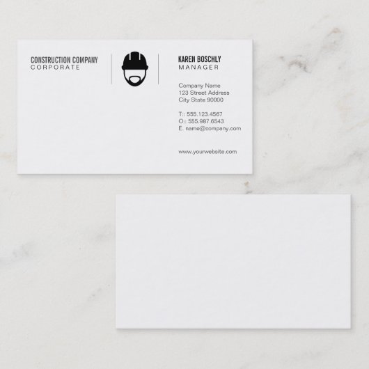 Bauarbeiter Visitenkarte (Vorne/Hinten)