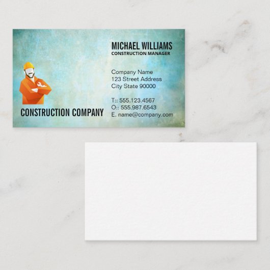 Bauarbeiter Visitenkarte (Vorne/Hinten)