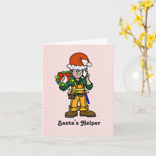 Bauarbeiter Weihnachtskarte Karte (Gelbe Blume)