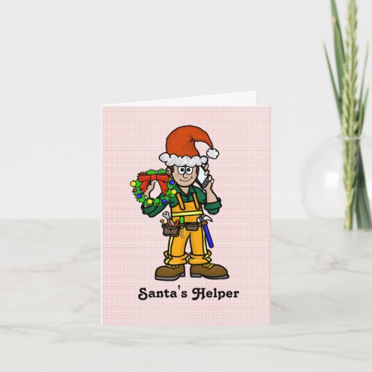 Bauarbeiter Weihnachtsmann Weihnachtskarte Karte (Vorderseite)