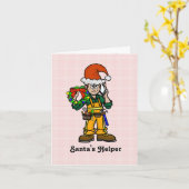 Bauarbeiter Weihnachtsmann Weihnachtskarte Karte (Gelbe Blume)