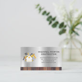 Bauarbeiter | Werkzeuge und Häuser Visitenkarte (Stehend Vorderseite)