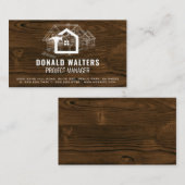 Bauarbeiter | Wood Blueprints Visitenkarte (Vorne/Hinten)