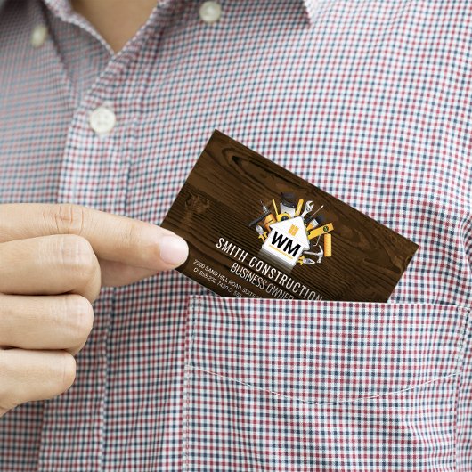 Bauarbeiter | Zuhause Reparaturwerkzeuge | Monogra Visitenkarte