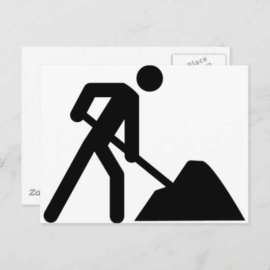 Bauarbeiterzeichen Postkarte (Vorne/Hinten)
