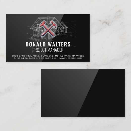 Bauarchitektin | Blueprints | Hochglanz Visitenkarte (Vorne/Hinten)