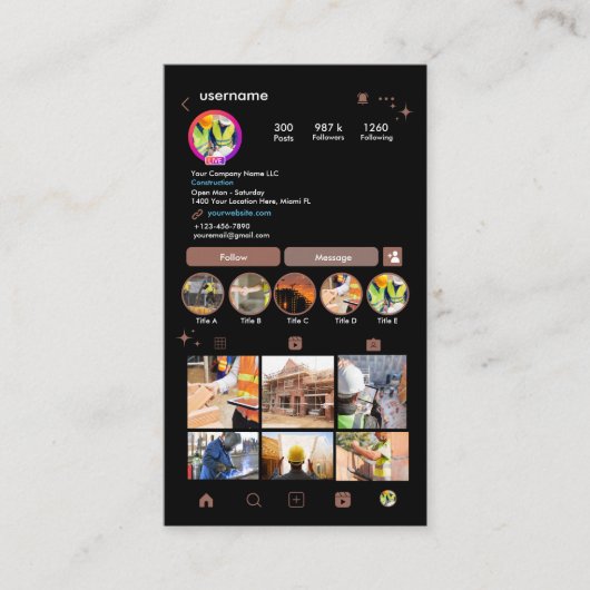 Bauart Beruflich Builder Handyman QR-Code Visitenkarte (Vorderseite)