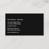 Bauauftragnehmer Moderne Visitenkarten Visitenkarte (Rückseite)