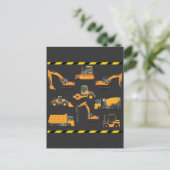 Bauausbagger Boy Kindergarten Postkarte (Stehend Vorderseite)