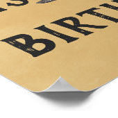 Bauausgrabungszeichen 1. Geburtstag Begrüßungszeic Poster (Ecke)