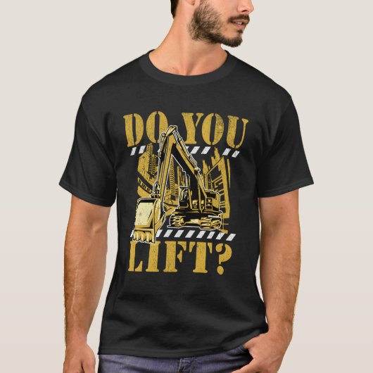 Bauausrüstung hebt Baggerpuppe T-Shirt (Vorderseite)