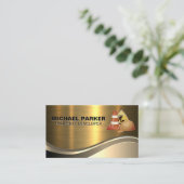 Bauausrüstung | Metallisches Gold Visitenkarte (Stehend Vorderseite)