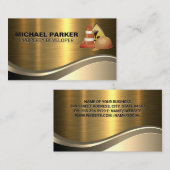 Bauausrüstung | Metallisches Gold Visitenkarte (Vorne/Hinten)