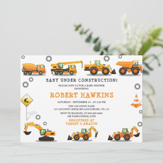 Baubabwdusche Einladung (Stehend Vorderseite)