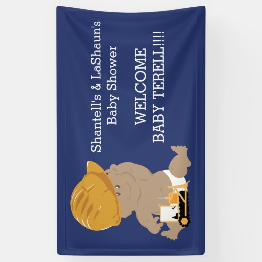 Baubabydusche (Dunkle Haut), kundenspezifisches Ba Banner (Vertikal)