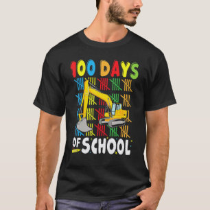 Baubagger 100 Tage Schule Lehrer T-Shirt