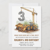 Baubagger 3. Geburtstag Einladung (Vorderseite)