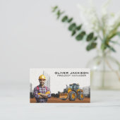 Baubagger | Blue Collar Worker Visitenkarte (Stehend Vorderseite)