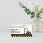 Baubagger | Dirt Caution Visitenkarte (Stehend Vorderseite)