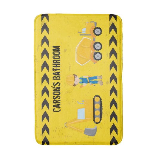 Baubagger, maßgeschneidert, gelb badematte (Vorderseite Vertikal)