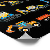 Baubaggermaschinen Poster (Ecke)