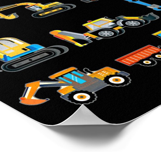 Baubaggermaschinen Poster (Ecke)