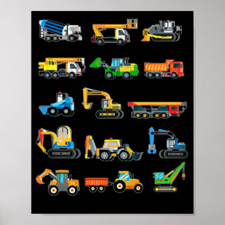 Baubaggermaschinen Poster