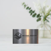 Baubalken und Winch | Metall Visitenkarte (Stehend Vorderseite)