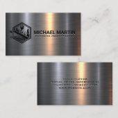 Baubalken und Winch | Metall Visitenkarte (Vorne/Hinten)