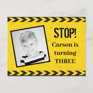 Bauband Foto Gelbe Kindergeburtstagsfeier Postkarte