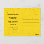 Bauband Foto Gelber Kindergeburtstag Party Postkarte (Rückseite)