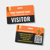 Baubesucherpass-ID Orange Custom Abzeichen Ausweis (Vorder- & Rückseite)