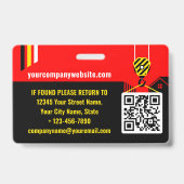 Baubesucherpass-ID Red Custom Abzeichen Ausweis (Rückseite)