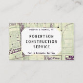 Baubetriebskarte - Bauplan Visitenkarte (Vorderseite)