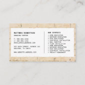 Baubetriebskarte - Creme Bridge Visitenkarte (Rückseite)