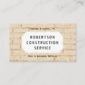 Baubetriebskarte - Creme Bridge Visitenkarte (Vorderseite)