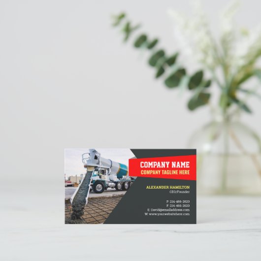 Baubetriebskarte (Konkrete) Visitenkarte (Stehend Vorderseite)