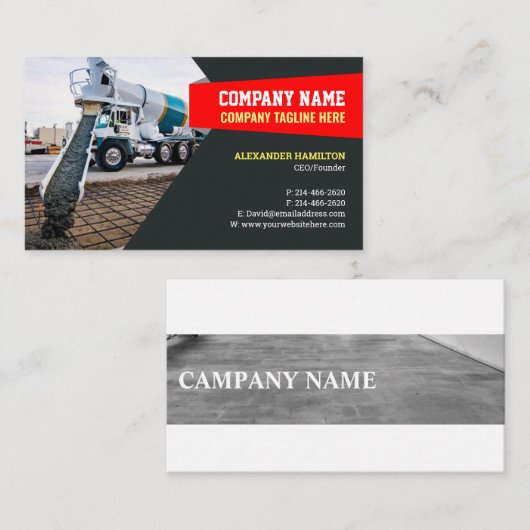 Baubetriebskarte (Konkrete) Visitenkarte (Vorne/Hinten)