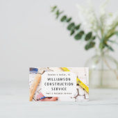 Baubetriebskarte - Plan, Maßband Visitenkarte (Stehend Vorderseite)