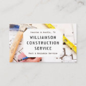 Baubetriebskarte - Plan, Maßband Visitenkarte (Vorderseite)