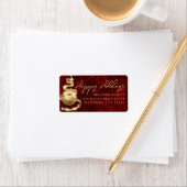 Bauble Happy Holidays Red Return Address Label Adressaufkleber (Insitu)