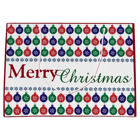 Bauble Pattern farbenfrohe Weihnachten Große Geschenktüte (Vorderseite)