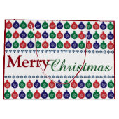 Bauble Pattern farbenfrohe Weihnachten Große Geschenktüte (Rückseite)