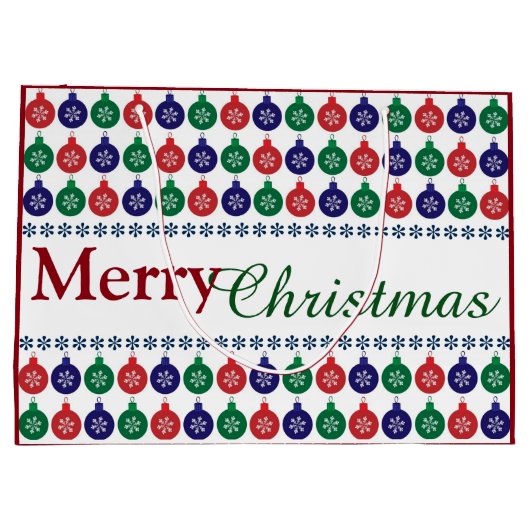 Bauble Pattern farbenfrohe Weihnachten Große Geschenktüte (Rückseite)