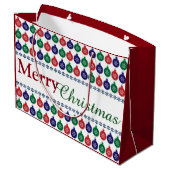 Bauble Pattern farbenfrohe Weihnachten Große Geschenktüte (Rückseite Schrägansicht)