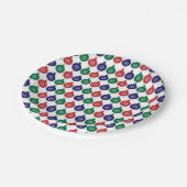 Bauble Pattern farbenfrohe Weihnachten Pappteller (Schrägansicht)