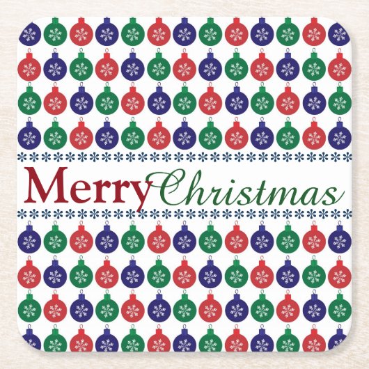 Bauble Pattern Weihnachten Rechteckiger Pappuntersetzer (Vorderseite)